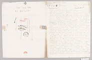 Letter with textile samples, French