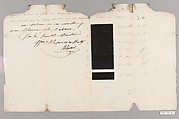 Letter with textile samples, French