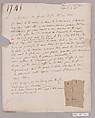 Letter with textile samples, French