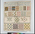 Sampler, Silk on canvas, Spanish