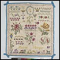 Sampler, Silk on wool canvas, French