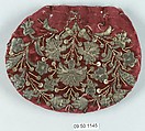 Cap crown, Metal thread on velvet, Southern German