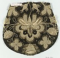 Cap crown, Velvet and metal thread, German