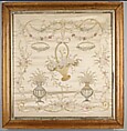 Panel, Silk, ribbons, metal thread, British or French