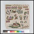 Sampler, Wool on canvas, probably Dutch