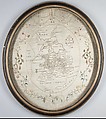 Embroidered map sampler, Silk embroidery on silk, British