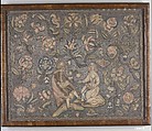 Embroidered picture, Wool, silk and metal thread on canvas, British