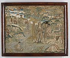 Embroidered picture, Silk on canvas, British