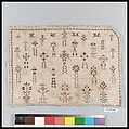 Sampler, Silk on linen, possibly Swiss
