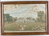 A View of the Palace from the Lawn in the Royal Garden at Kew, Silk, wool on canvas, British