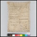 Sampler, Silk on linen, Swiss