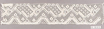 Fragment, Bobbin lace, Swedish, Vadstena