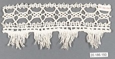 Edging with fringe, Bobbin lace, Italian, Venice