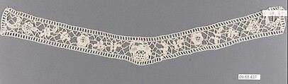 Neckband, Bobbin lace, British, Honiton