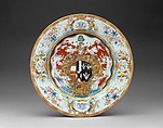 Plate, Hard-paste porcelain, Chinese, for British market
