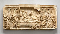The Dormition of the Virgin, Jacques Juliot , and workshop French, Alabaster, remains of gilding, French, Troyes