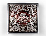 Writing box, Ferdinand Plitzner (German, 1678–1724), Oak, cedar, exotic hardwood, and ebonized fruitwood; marquetry in pewter, brass, and tortoiseshell; silver, German, Eyrichshof (Franconia)