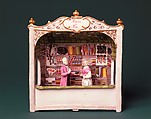 "Venetian Fair" shop with two figures, Ludwigsburg Porcelain Manufactory German, Hard-paste porcelain, German, Ludwigsburg