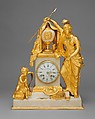 Minerva clock, Matthew Boulton  British, Gilt bronze, marble, enamel, brass, steel, British