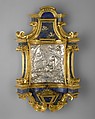 Holy-water stoup with relief of Mary of Egypt, Giovanni Giardini (Italian, Forlì 1646–1722 Rome), Lapis lazuli, silver, and gilded bronze, Italian, Rome