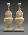 Pair of vases, Nikolai Stepanovich Vereshchagin, Walrus and elephant ivory, Russian, Archangelsk