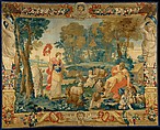 Erminia and the Shepherd (from a set of Scenes from Gerusalemme Liberata), Designed by Domenico Paradisi (Italian, active 1689–1721), Wool, silk (16-18 warps per inch, 7 per cm.), Italian, Rome
