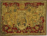 Panel with grotesques, from a set of bed hangings, Cornelis Floris II Netherlandish, Silk, wool, silver and silver-gilt thread (20-22 warps per inch, 8-9 per cm.), Netherlandish, Brussels