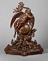 Clock with Father Time, Albert-Ernest Carrier-Belleuse  French, Walnut, glass, bronze, and steel, French, Paris