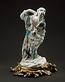 Buddhist Ascetic, or Lohan, Villeroy French, Soft-paste porcelain, gilt bronze, French, Villeroy