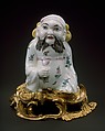 Figure of a seated Chinese man, Mennecy or, Soft-paste porcelain, gilt bronze, French, possibly Mennecy or Sceaux