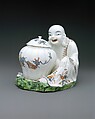 Oriental with Jar, Tin-glazed soft-paste porcelain, French, Chantilly