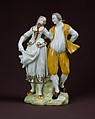 Dancing couple, Capodimonte Porcelain Manufactory (Italian, 1740/43–1759), Soft-paste porcelain, Italian, Naples