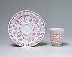 Beaker and saucer, Capodimonte Porcelain Manufactory (Italian, 1740/43–1759), Soft-paste porcelain, Italian, Naples