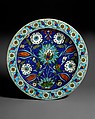 Dish, Joseph-Théodore Deck French, Earthenware with underglaze and enamel polychrome decoration ("Persian" faience), French, Paris