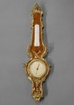 Wall barometer-thermometer, Lange de Bourbon  French, Oak veneered with rosewood, gilt-bronze mounts, French