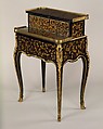 Mechanical table à la Bourgogne, René Dubois (1737–1799, master 1755), Oak, veneered with Japanese Nambam lacquer; rosewood, gilt-bronze mounts, French