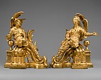 Pair of firedogs, Gilt bronze, French