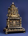 Miniature cabinet or house altar, Reinhold Vasters German, Ebonized fruitwood and enameled gold, probably French