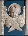 Cherub's head (one of a pair), Andrea della Robbia , and Workshop Italian, Glazed terracotta, Italian, Florence