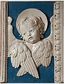 Cherub's head (one of a pair), Andrea della Robbia , and Workshop Italian, Glazed terracotta, Italian, Florence