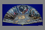 Fan, Paper, paint, ivory, gilt, Spanish