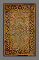 Rug, Foundation: cotton; supplementary weft: metallic thread; pile: silk, Sehna knot, Persian, possibly Isfahan