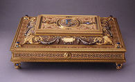 Presentation casket, Josef Ritter von Storck, Silver gilt, enamel, leather, lapis lazuli, Austrian