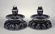 Candlestick (one of a pair), Master I. C. (probably Jean Court or Jean de Court) (working in the second half of the sixteenth century), Painted enamel on copper, partly gilt, French, Limoges