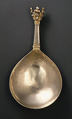 Crown-top spoon (one of three), Silver, parcel gilt, Swedish
