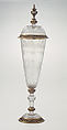 Standing cup with cover, Reinhold Vasters  German, Rock crystal, gold, enamel, probably French