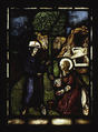 Christ Appearing to Saint Mary Magdalene (one of a set of 12 scenes from The Life of Christ), Stained glass, Flemish, Leuven