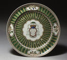 Chop plate, Hard-paste porcelain, Chinese, for Portuguese market
