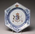 Dish, Hard-paste porcelain, Chinese, for British market