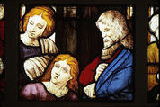 The Disciples in the Upper Room (?), Probably after a design by Pieter Coecke van Aelst (Netherlandish, Aelst 1502–1550 Brussels), Stained glass, Flemish, Antwerp